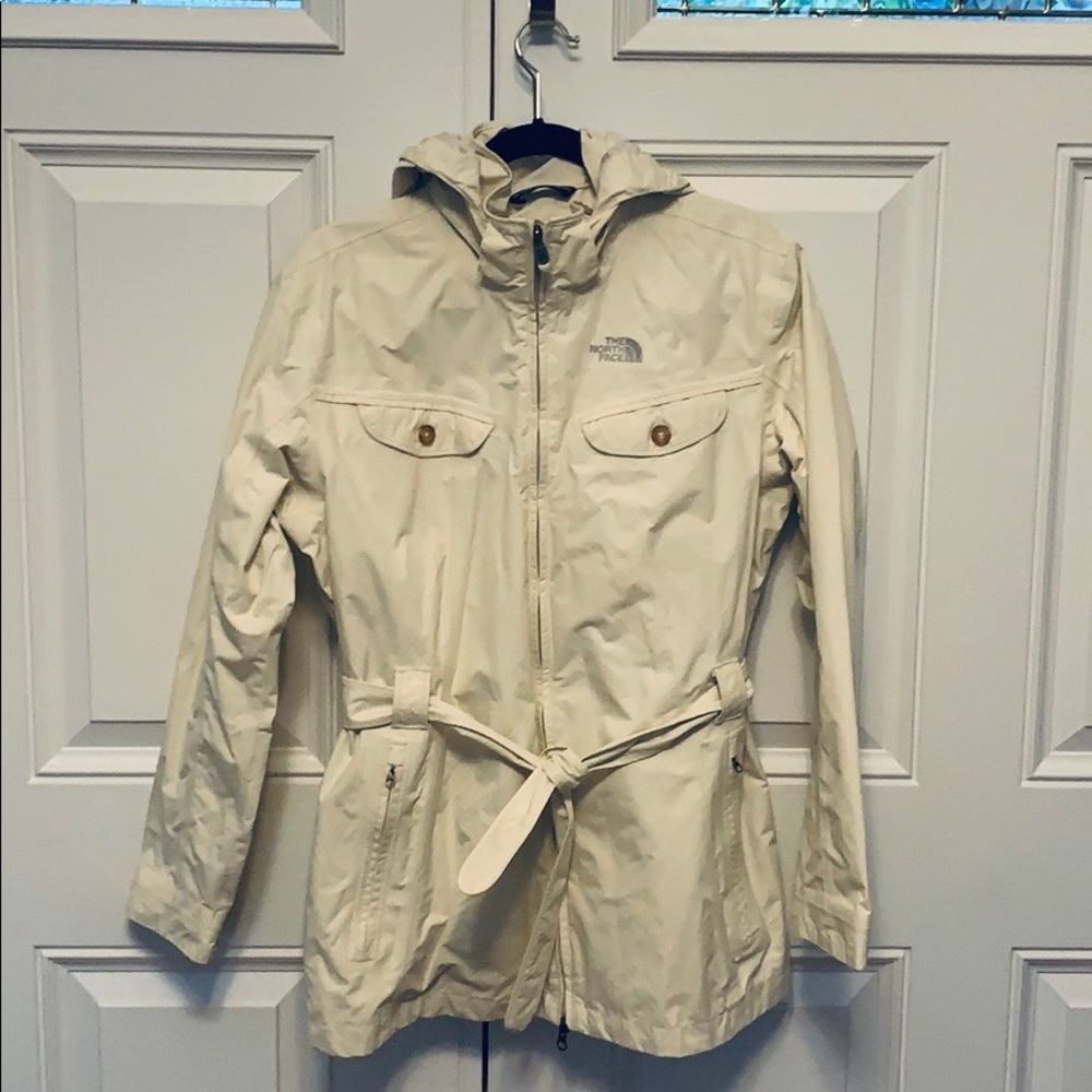 The North Face belted HyVent rain jacket